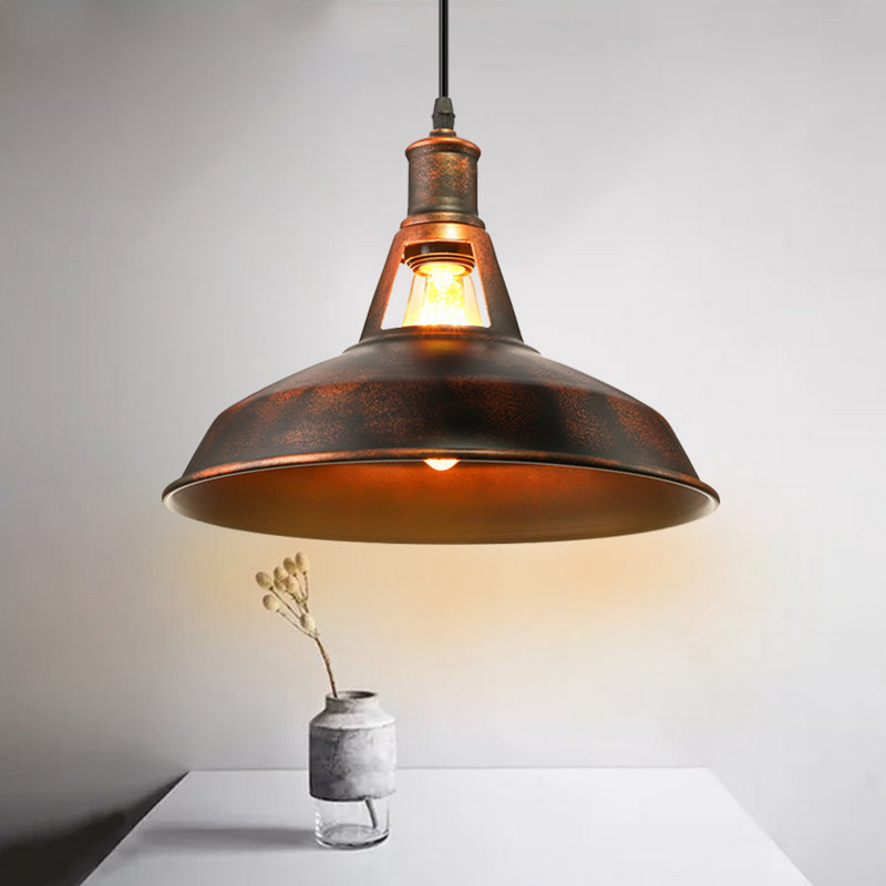 Luminaire suspendu en forme de dôme en cuivre antique à 1 lumière Almondsbury