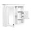 Armoire de salle de bain blanche à miroir 32 po - Fixation murale avec 3 tablettes 32 po et rangement pour toilette