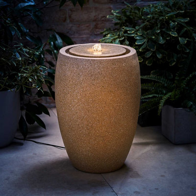 Outdoor Fountain with Lights