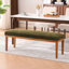 Banc de salle à manger rembourré avec pieds en bois massif pour table de salle à manger, siège en velours vert olive de l 52,8 po-1166012804