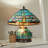 Stained Glass Dragonfly Table Lamp With A Lit Base