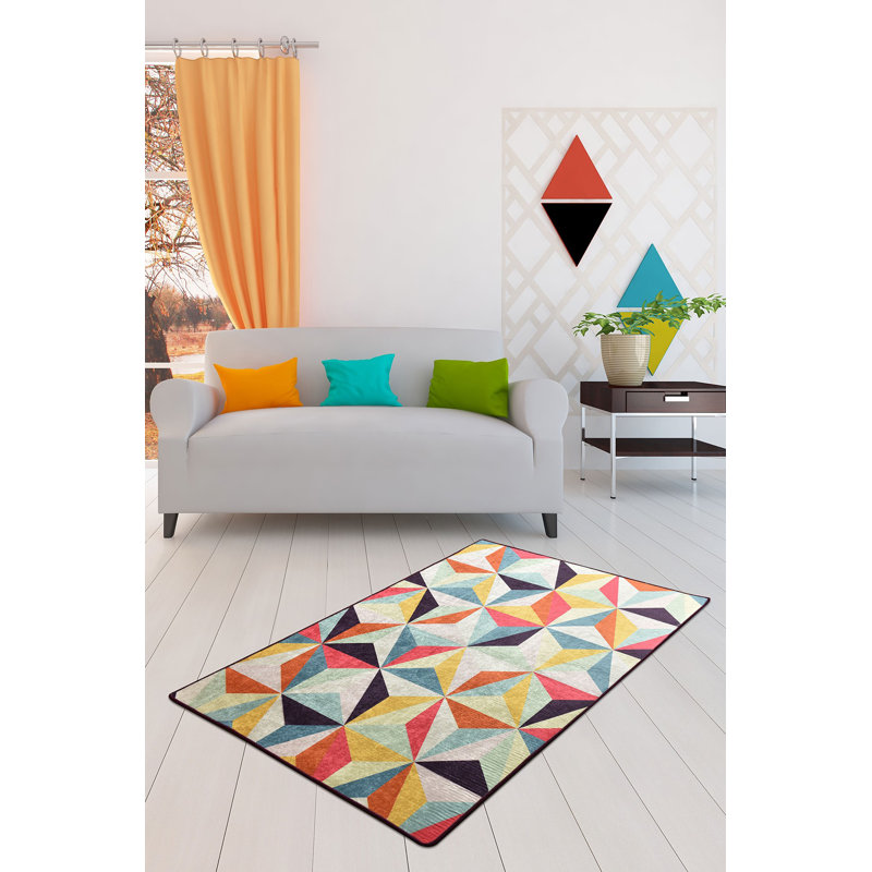 Durable Hall Carpet (2.6 x 6.6 ft) | 100% Polyester, Pile Height: 0.2 in, Total Thickness: 0.4 in | Antibacterial, Non-Slip Underside, Machine Washable | Ideal for Home Entryways, Elegant and Functional Design
