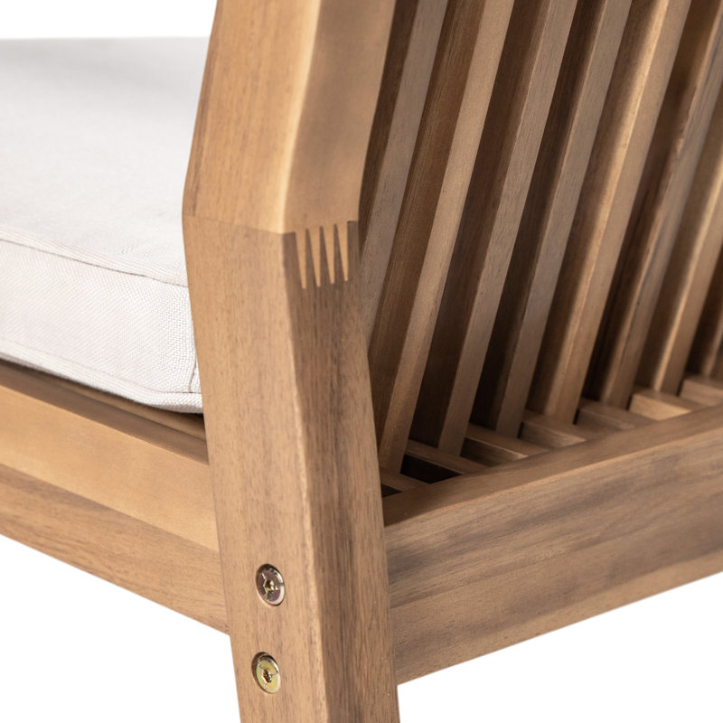 Chaise de patio de 2 pièces - Structure en bois, sièges confortables avec housses imperméables amovibles, 400 lb par chaise, couleur brune, idéal pour les pièces d'extérieur de patio, bois, sièges lavables, rembourrage en mousse, capacité, et