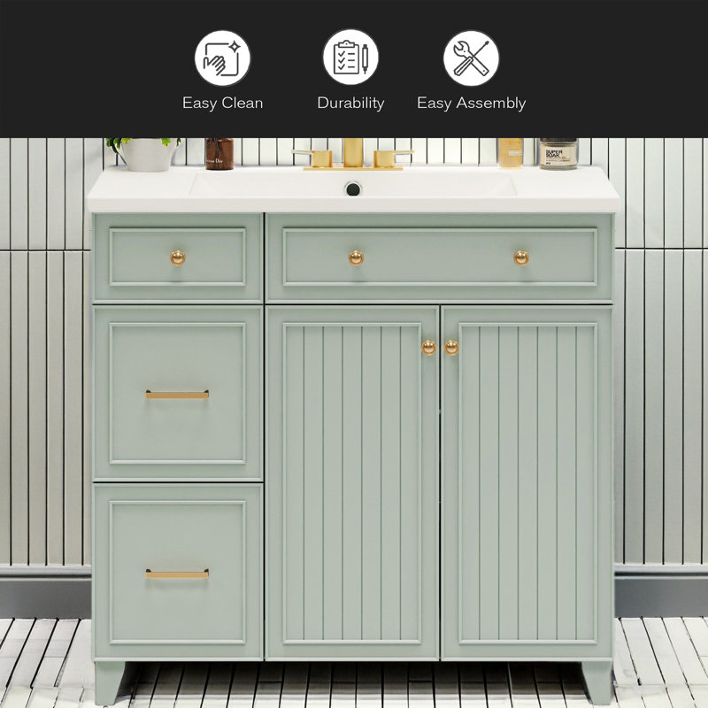 Meuble-lavabo 36 po (lavabo non inclus), Vert