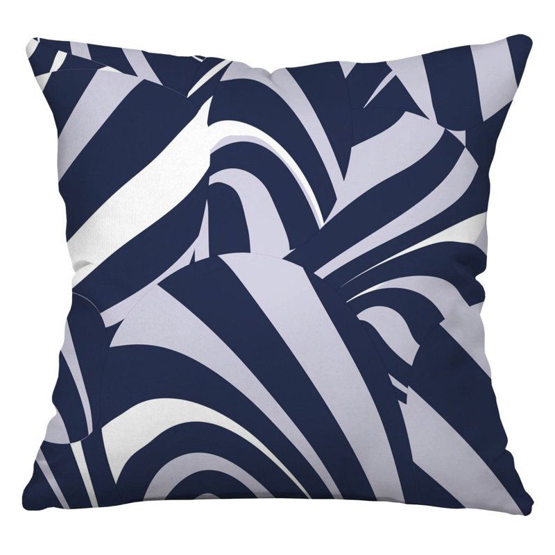 Trendy Modern Grid Cotton Blend Reversible Throw Pillow, 18"H x 18"W