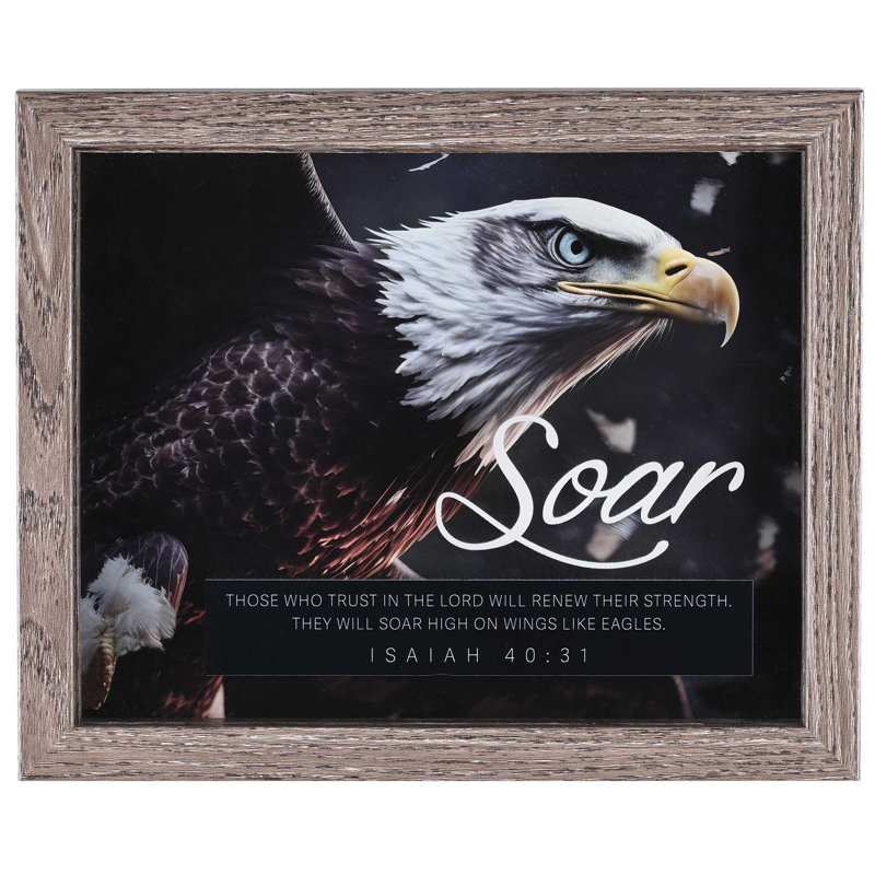 Art encadré, aigle Soar Isiah 40:31 10x8