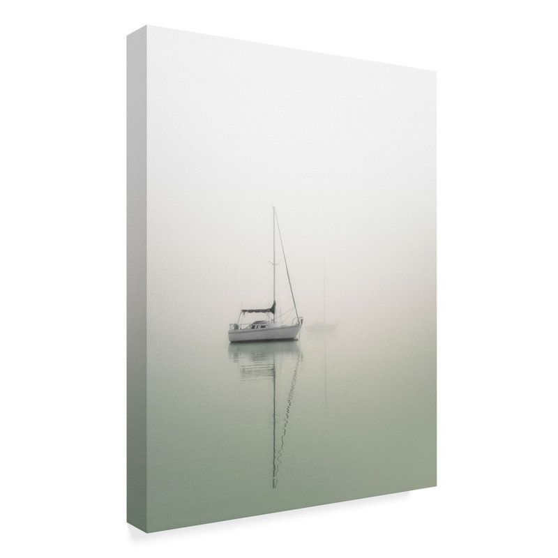« voiliers on calme lake », reproduction de photo sur toile tendue, H 32 po x l 24 po x P 2 po