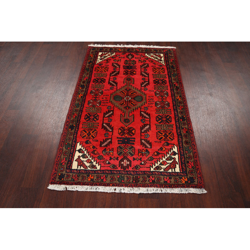 Tapis décoratif en laine noué à la main de conception unique 3 pi 2 po x 4 pi 11 po New Age