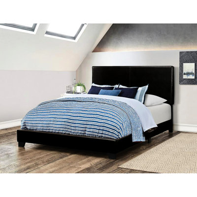 Lit double contemporain tapissier noir avec une expérience de sommeil en douceur et une élégance pour un revêtement de chambre à coucher de style moderne