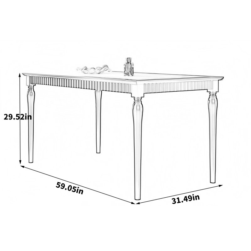Table de salle à manger Adrihana, H 29,52 po x L 59,05 po x l 31,49 po
