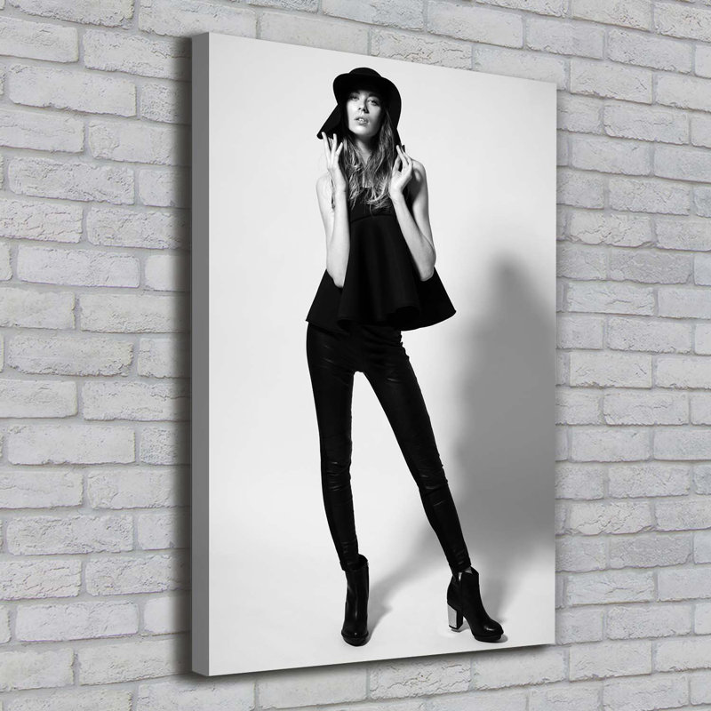 Woman In Black - Wrapped Canvas Print