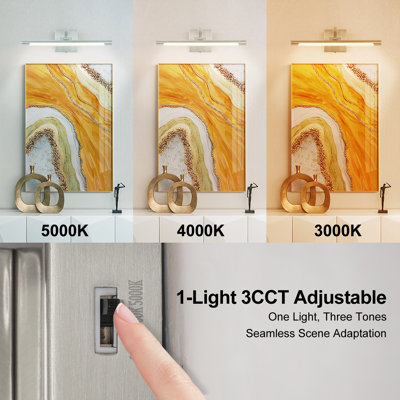 1-Light Dimmable LED Picture Light 3000K/4000K/5000K Adjustable
