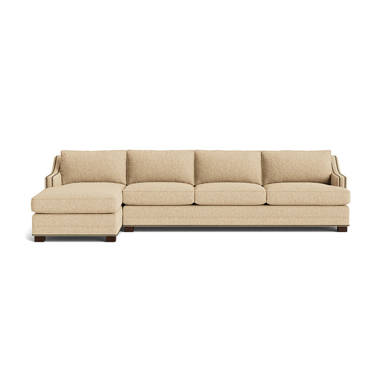 Upholstered Sectional, Antique Brass, Berber - Dune, Sienna