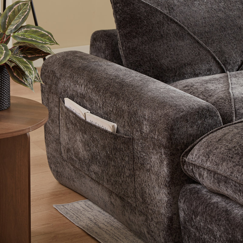 Canapés modulaires Boneless, Gris chenille, Forme en U (6 sièges)