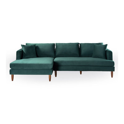 Blake L-Shaped Velvet Sectional Sofa