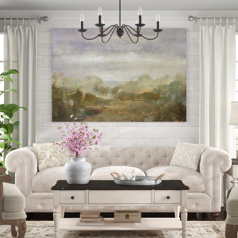 «Miles & Miles» par Dennis Carney - peinture sur toile tendue, H 47 po x l 68 po x P 1,5 po, Extérieur