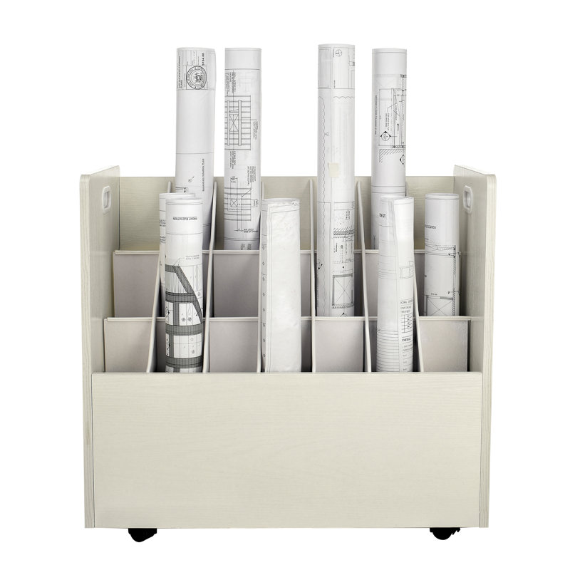 Boîte de classement mobile, H 28,50 po x l 30 po x P 15,75 po, Blanc
