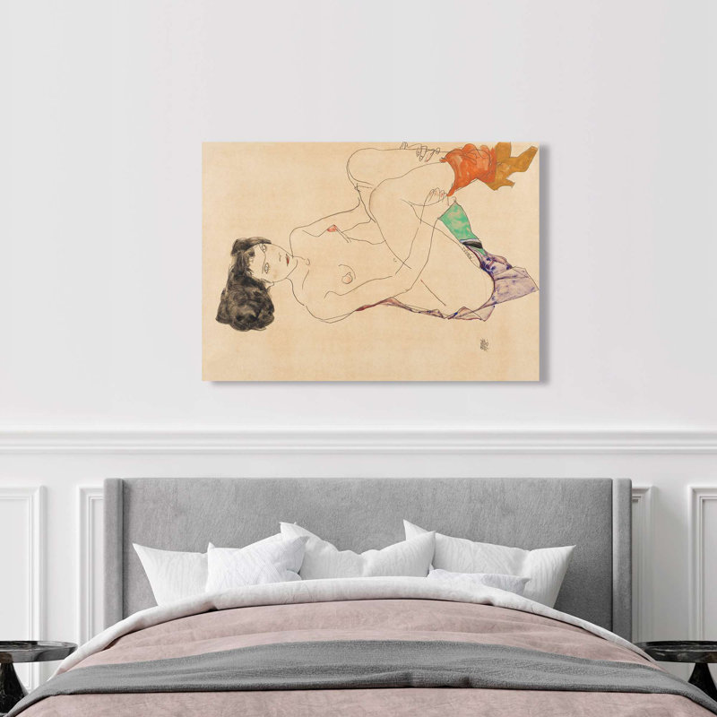 Reclining Female Nude, 1913 by Egon Schiele - Wrapped Canvas Print, 50cm H x 70cm W x 4cm D