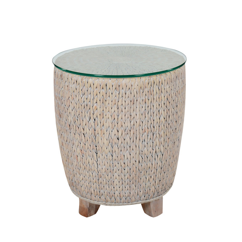 Antwoine Glass Top End Table