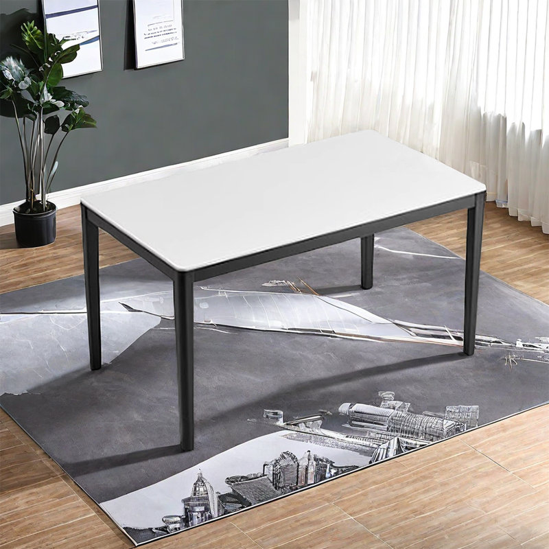 Merijn Metal Base Dining Table, 29.92"H x 62.99"L x 31.49"W