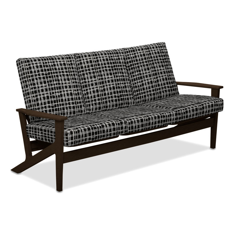 Chrisa 74.5'' Wide Patio Sofa with Cushions, Kona, Marais Classic