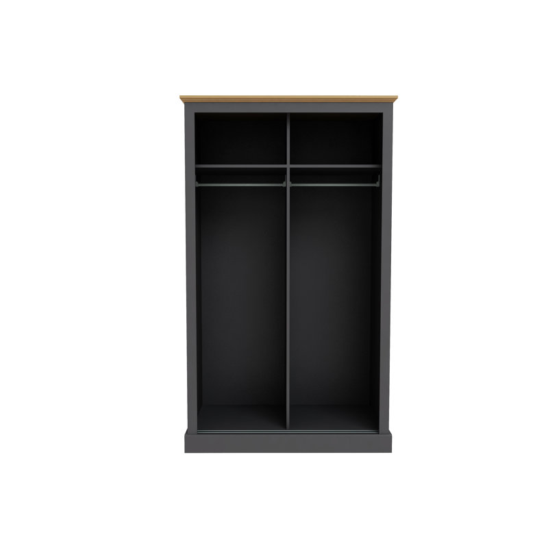 Kenansville 2 Door Manufactured Wood Wardrobe, Charcoal