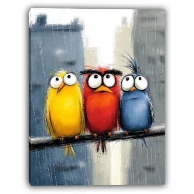 Downtown Feathers - Trio d'oiseaux dans la tempête