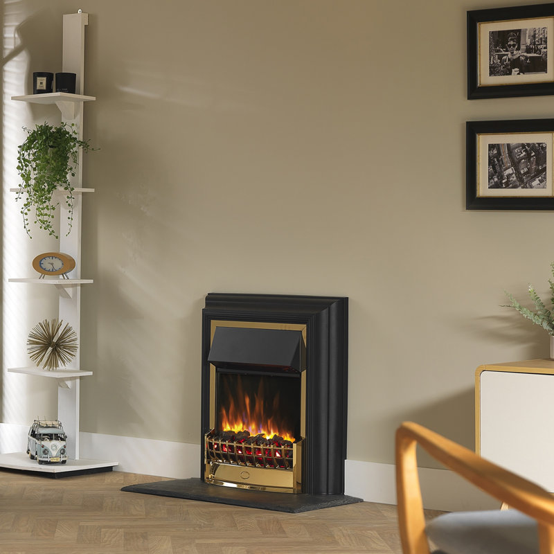 Dimplex Cheriton Deluxe Optiflame free standing electric flame effect fire, 63.9cm W, Brass