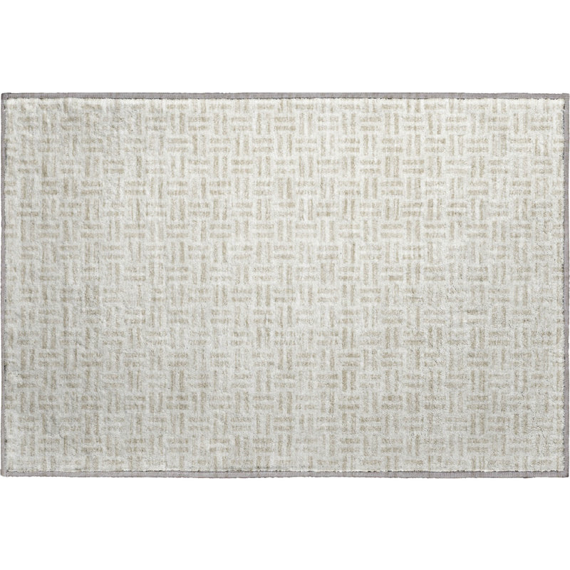 Premium Machine Washable Prisco Ivory Rug, Rectangle 1'8" x 2'6"