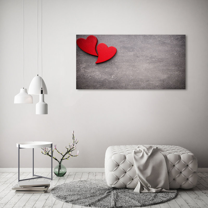 Red Hearts - Wrapped Canvas Print