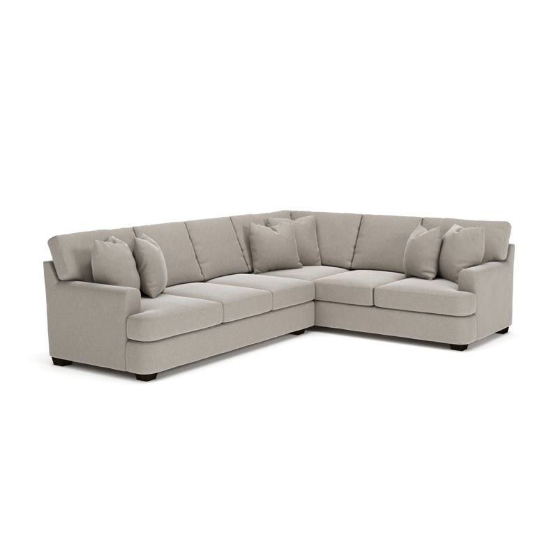 Emilio Upholstered Sectional, Right Hand Facing, Drusky Linen Sustain® Basketweave
