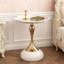 Petite table d'appoint ronde, tables d'appoint minimalistes modernes à piédestal en métal noir pour petits espaces, tables à martini décoratives à cannelures-960164137