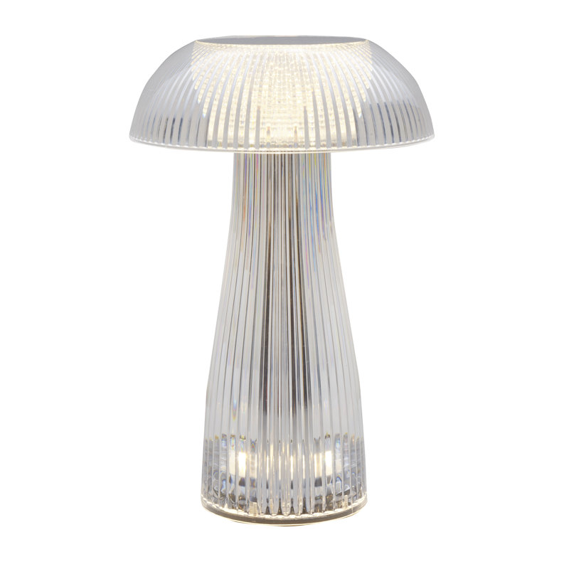 Elements Mushroom Acrylic LED Rechargeable Portable Tabletop Lamp