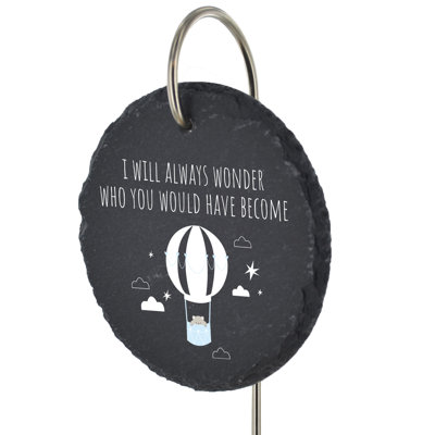 Blau Waterproof Slate Circle Grave Marker People Memorial Plaque