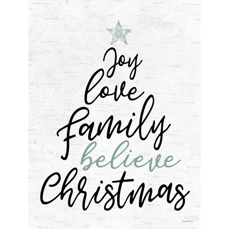 Sentiments de sapin de Noël sur toile par impression à lettres et doublée, H 12 po x l 8 po x P 1,25 po