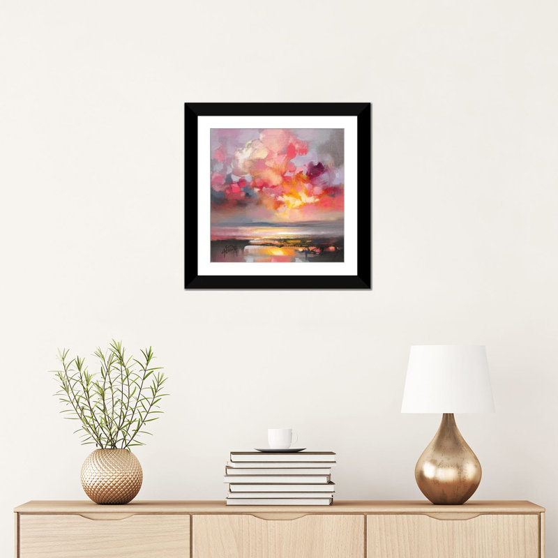 « rose cumulus study i », impression sur toile, Papier d'art encadré noir, Blanc, H 16 po x l 16 po x P 1 po