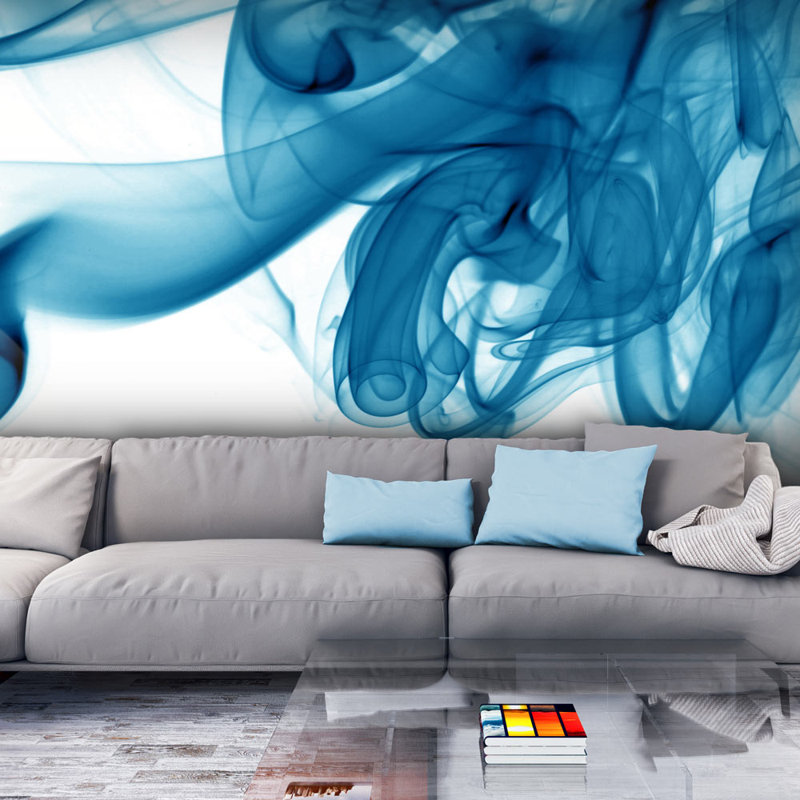 Blue Smoke 3.09m x 400cm Wallpaper, 400 cm L x 309 cm W