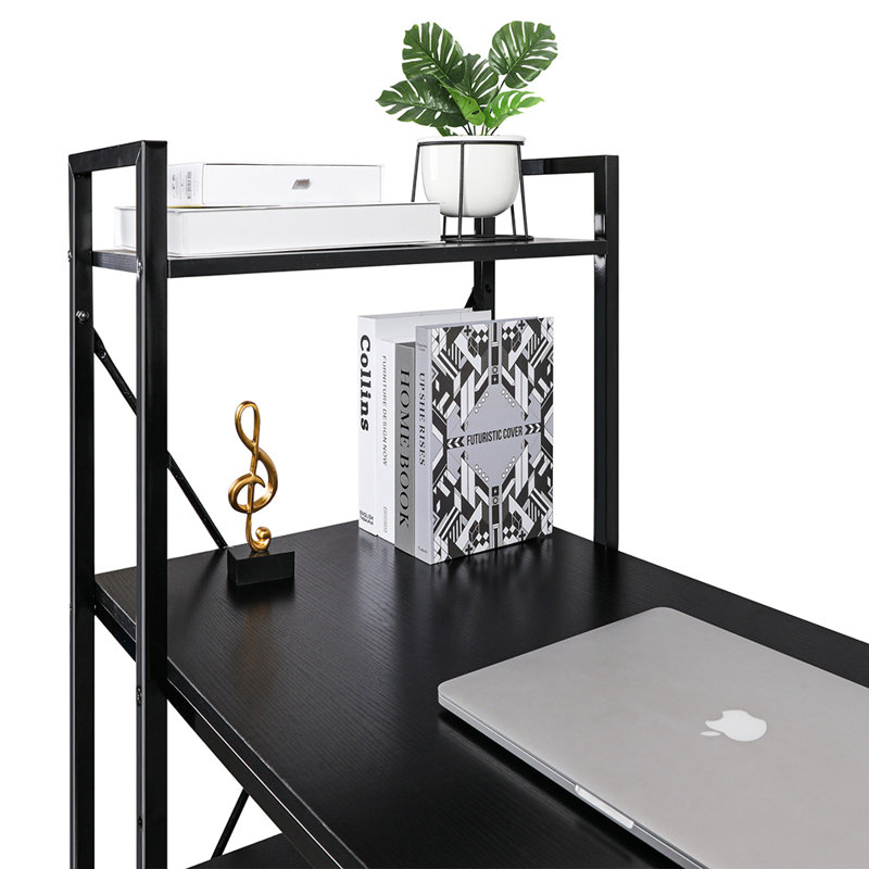 Modern Computer Desk with Storage Shelves & Spacious Work Surface – Home Office Writing Desk, Engineered Wood, Easy Assembly