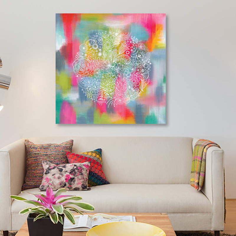 « botanique ball » par stéphanie corfee, impression sur toile, H 37 po x l 37 po x P 1,5 po, Toile avec cadre noir