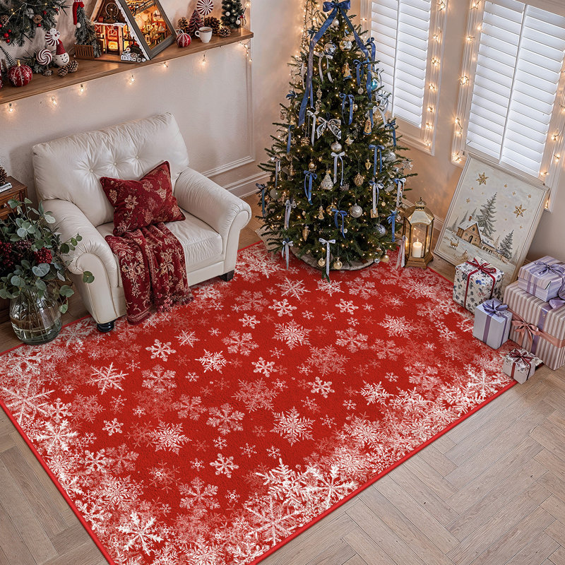 Tapis lavable flocon de neige avec envers antidérapant Avery, Rectangulaire 3 pi x 5 pi
