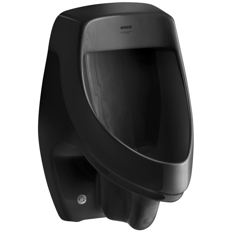 Dexter Siphon-Jet Wall-Mount 1/2 GPF Urinal with Rear Spud, Black Black
