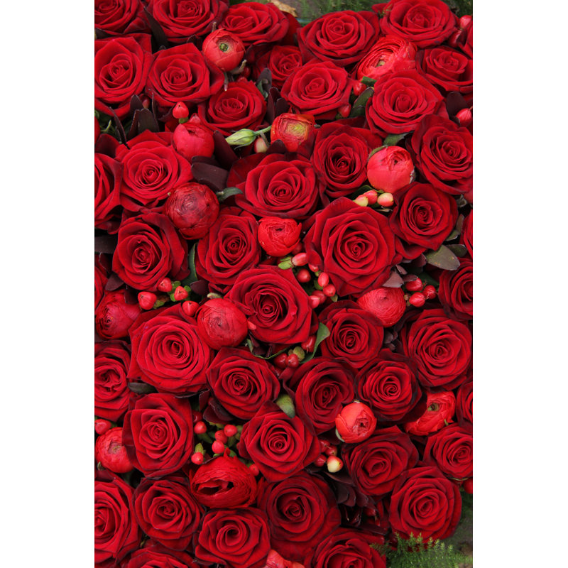 Ranunculus Berries And Roses In A Group - Wrapped Canvas Print, 30cm H x 20cm W x 3.8cm D