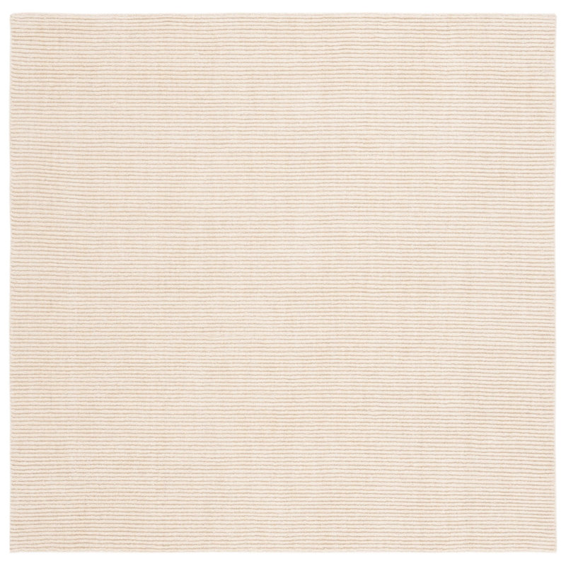 Canup Hand Loomed Wool/Cotton Striped Rug in Ivory, Square 6'