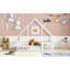 Lit plateforme pour lit d'enfant en forme de maison pleine grandeur en pin massif avec garde-corps clôturé, blanc doux