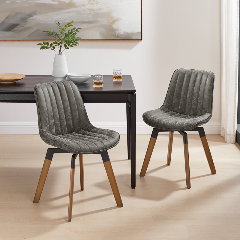49cm H Tufted Upholstered Side Chair, Grey
