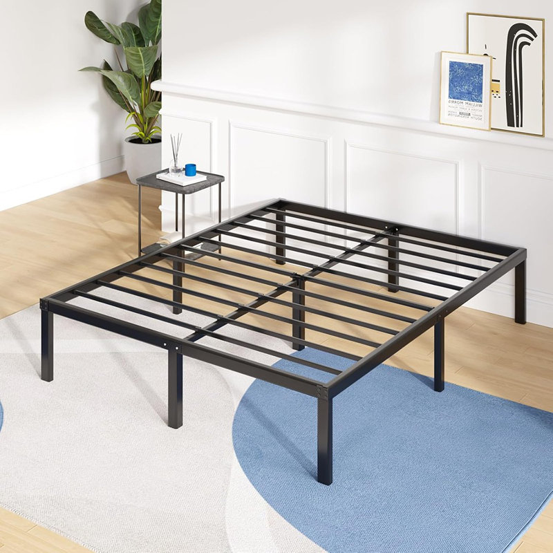 Queen Bed Frame - 14 Inch High Metal Platform Bed Frame Queen Size With Storage Space Under Bed, Heavy Duty Steel Slat Support, No Box Spring Needed, Easy Assembly
