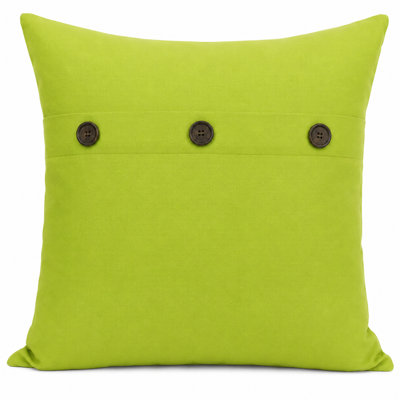 Solid Button Buttons Linen Throw Pillow