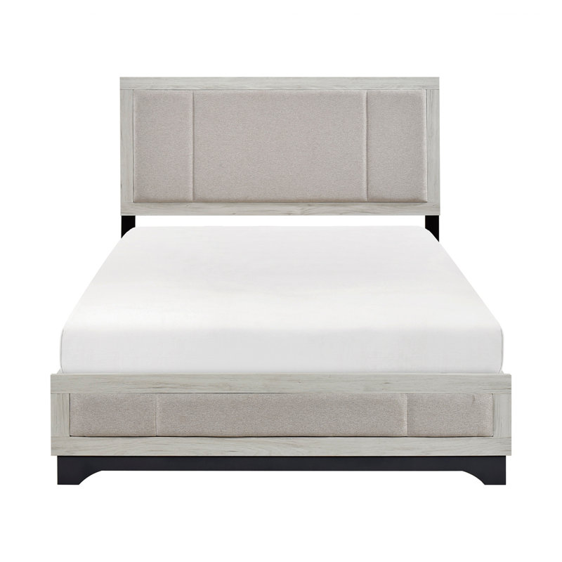 Meuble de chambre à coucher contemporain avec tête de lit et tête de lit tapissier 2 tons, Grand