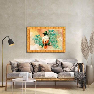 «Exotic Birds C» par Jean Plout, art mural en verre acrylique, 36 po x 24 po
