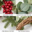 Guirlande 6,3 pi Eucalyptus artificiel avec baies rouges pour décoration de Noël